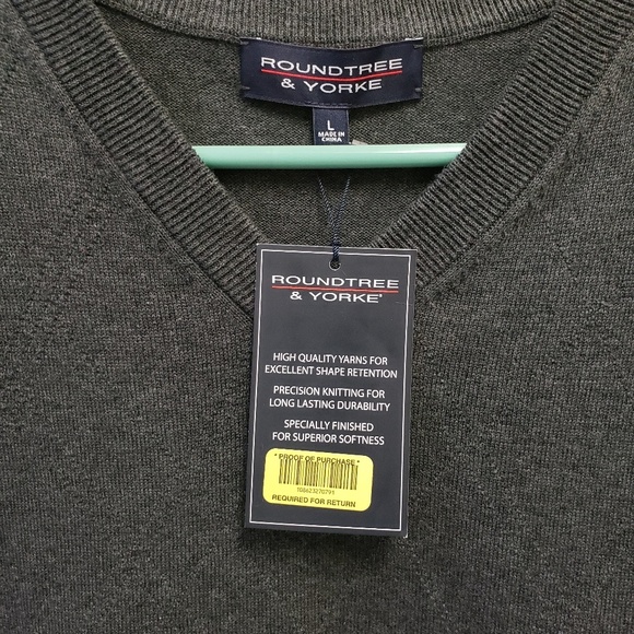 Roundtree & Yorke cotton gray vest large - Picture 3 of 3